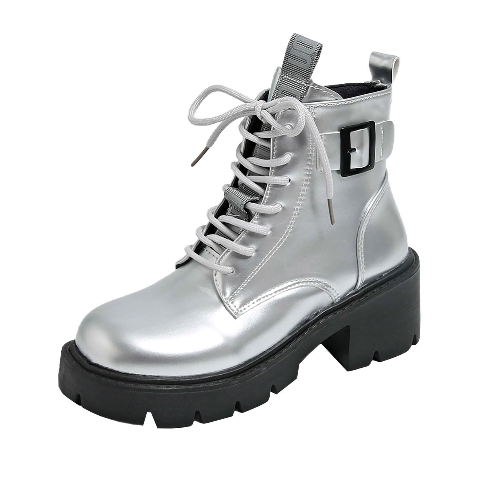 Genérico Botines Mujer Vestir con Cordones Plataforma Botas Punta Redonda Elegantes Zapatos Suaves Cómodas Caminar Bota Casuales Antideslizantes Botin para Otoño Invierno Trabajo Paseo y Uso Diario
