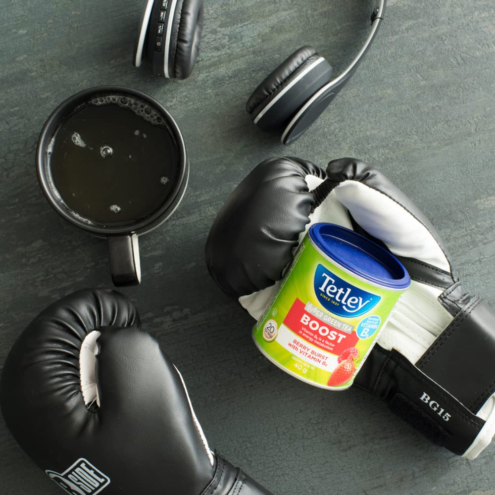 Tetley Super Green Tea Boost: Berry Burst with Vitamin B6, Fortified Fruit Tea - 20 Tea Bags, 40 Grams, Contains Caffeine - 5