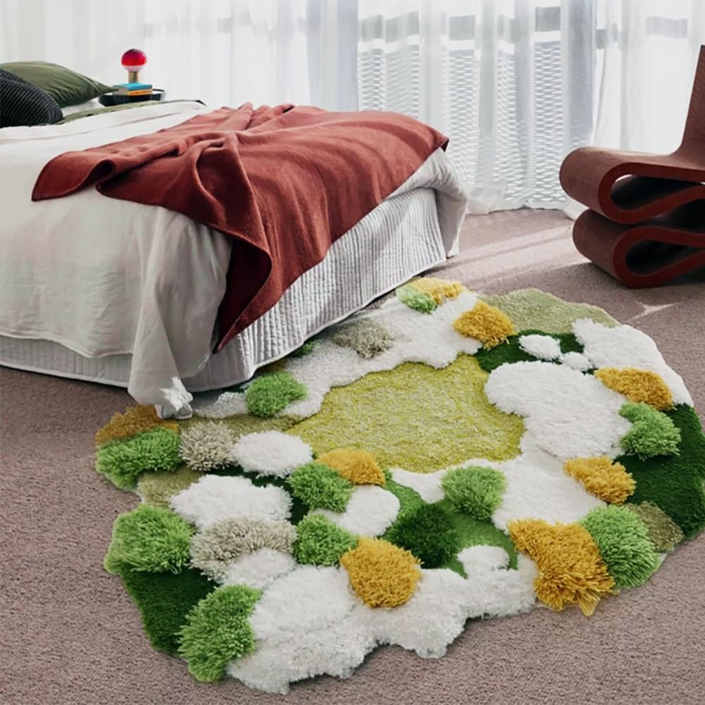Moss Cute Bath Mat for Bathroom, Shag Carpet Leaf Area Bathroom Rugs,Non Slip Leaf Shape Bathtub Rug,Ultra Soft Washable Floor Mat for Bedroom,Living Room (Color : C)