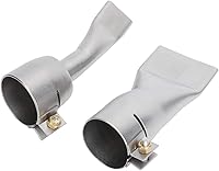 Vista 9 de 2 boquillas planas de pistola de soldadura, aleación de acero inoxidable de 0.787 pulgadas + 1.575 pulgadas, boquilla de pistola de soldadura