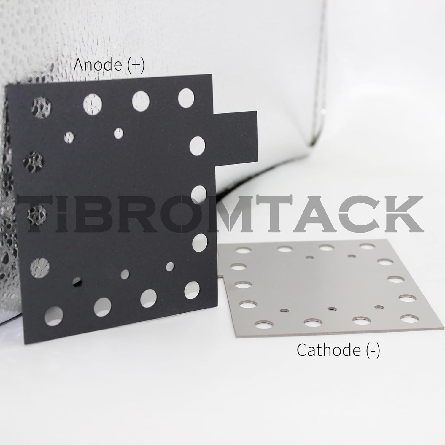 Titanium Electrodes 2PCS for Electrochemical Application and Swimming Pool Cleaning, Titanium Anode Plate with MMO Ruthenium-Iridium Coating and Cathode Electrolytic Fabric Plate Without Coating