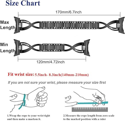 Miniatura 9 de Sankel Compatible con correas de reloj Google Pixel para mujer sin huecos cadena de repuesto de metal pulsera de diamantes de imitación correa de