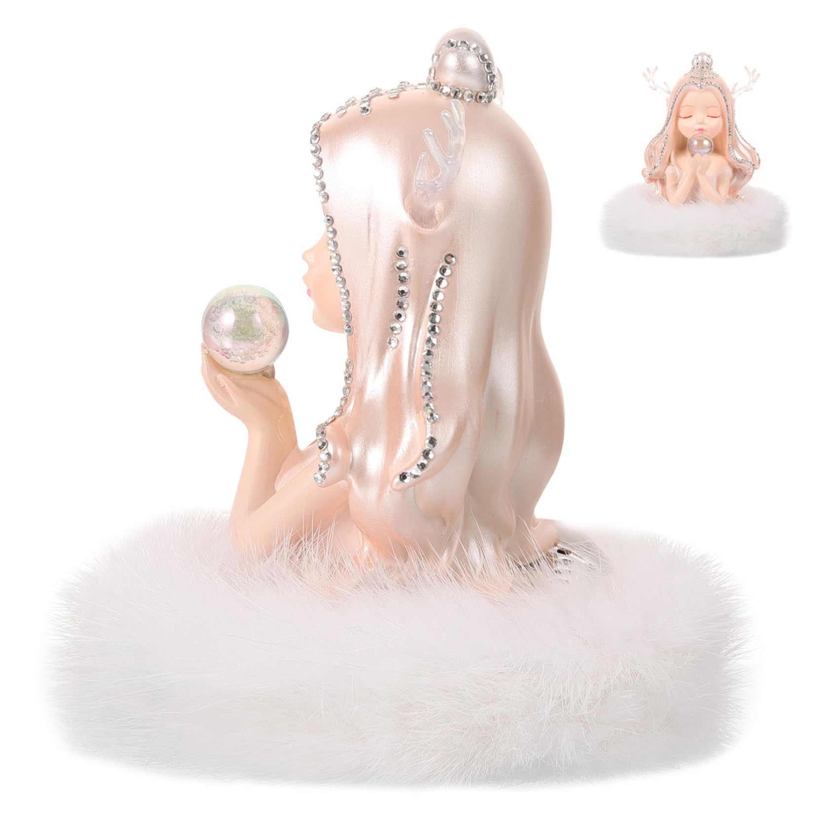 MAGICLULU Decorazione Auto con Angioletto e Base Bianca Profumo Duraturo per Interni Auto Accessorio Elegante e Pratico per Fresco e Rinfrescante