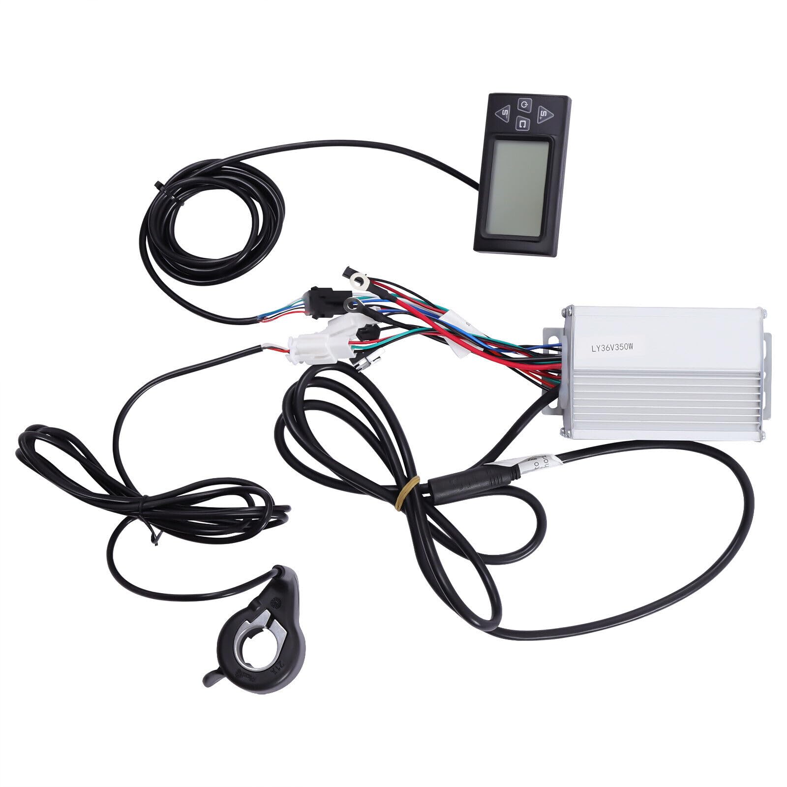 SHZICMY Elektryczny silnik rowerowy 20", 36 V, 350 W, zestaw do konwersji roweru na rower elektryczny, z wyświetlaczem LCD, do 24-28 km/h