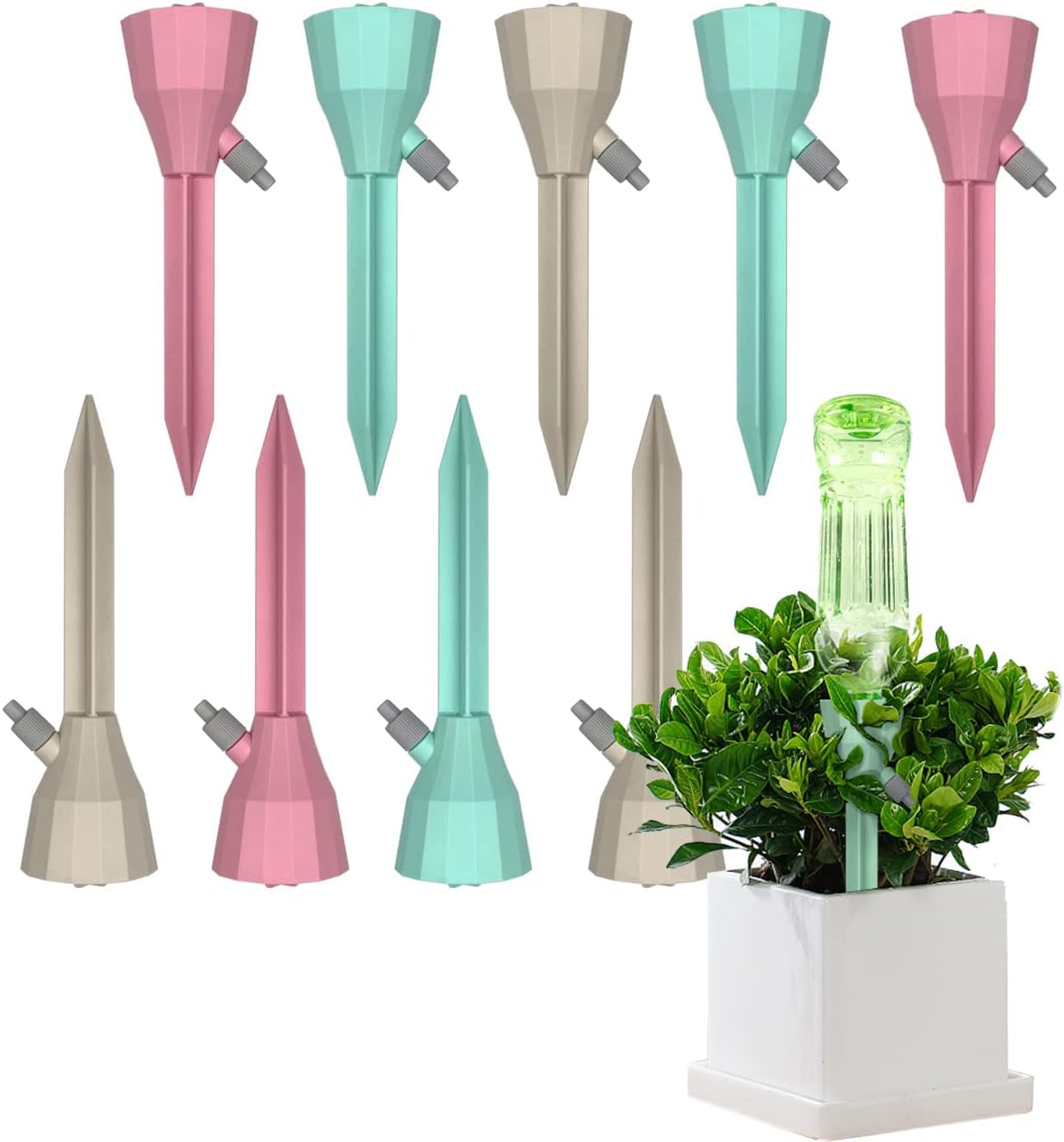 MAKINGTEC Automatic Flower Watering Device Green Plant Artifact Adjustable Water Volume Drip Irrigation System Lazy Household Flower Watering Device for Home Vacation Plant Watering (Pack of 9)