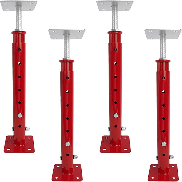 4 PCS House Floor Jacks for Leveling, 19-35" Height Adjustable Post Floor Jack, Screw Jack 4000 Lbs Capacity(Each), Level Supports for Home, Porches and Basement