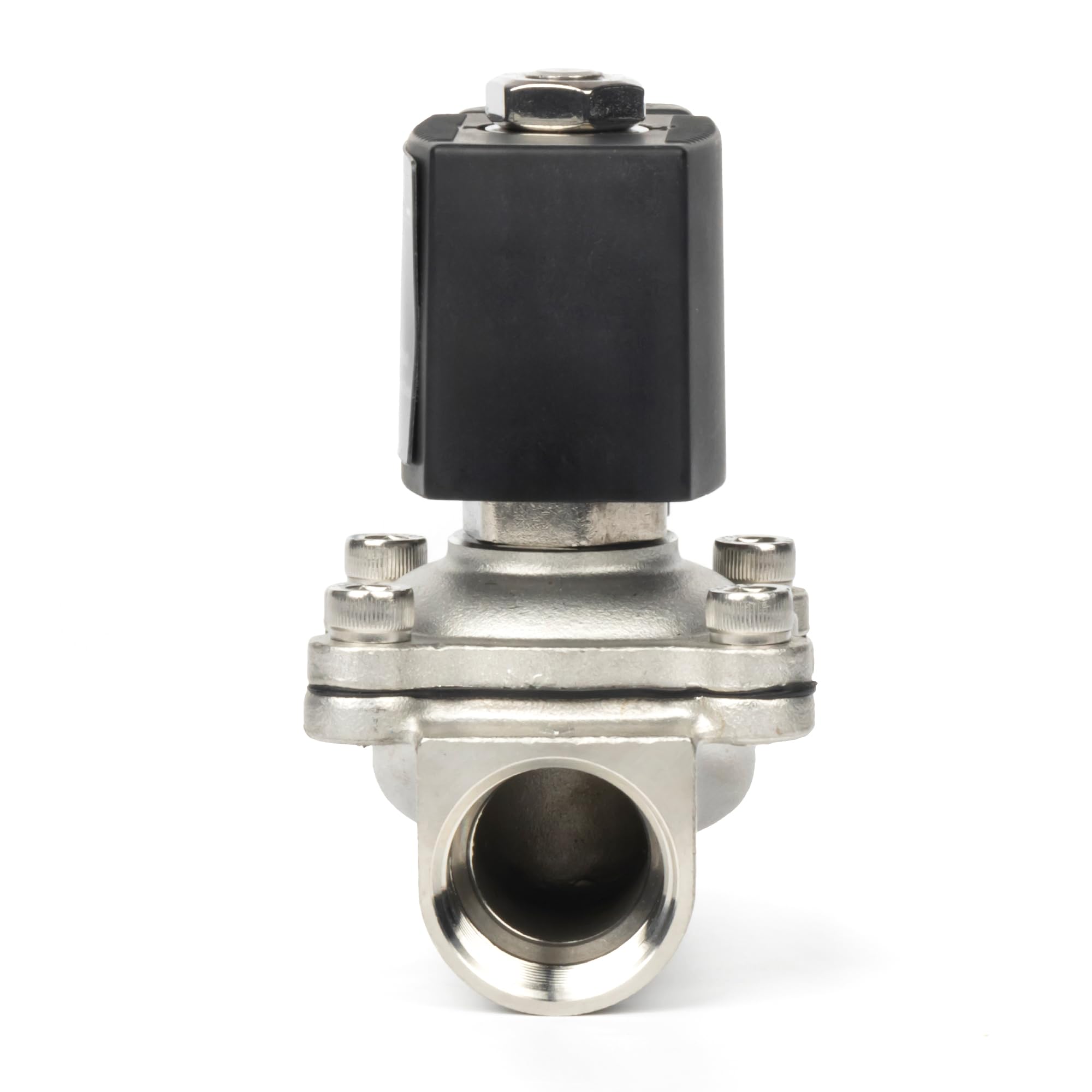 U.S. Solid Elettrovalvola in acciaio inox G 3/4" 24V AC – 10 bar, normalmente chiusa, guarnizione VITON, per acqua, aria, diesel, cherosene, benzina