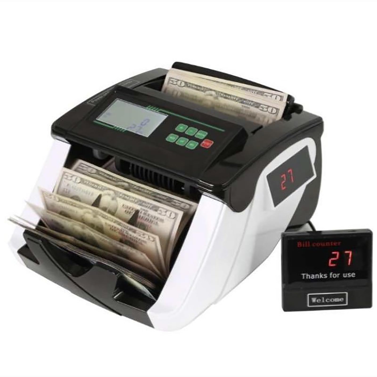 Conta Banconote,Con Conteggio Del Valore,Con Display Lcd,900 Banconote/Minuto,Contabanconote Per Dollari Ed Euro,Rilevamento Anticontraffazione,Elaborazione In Batch,Capacità 180 Banconote
