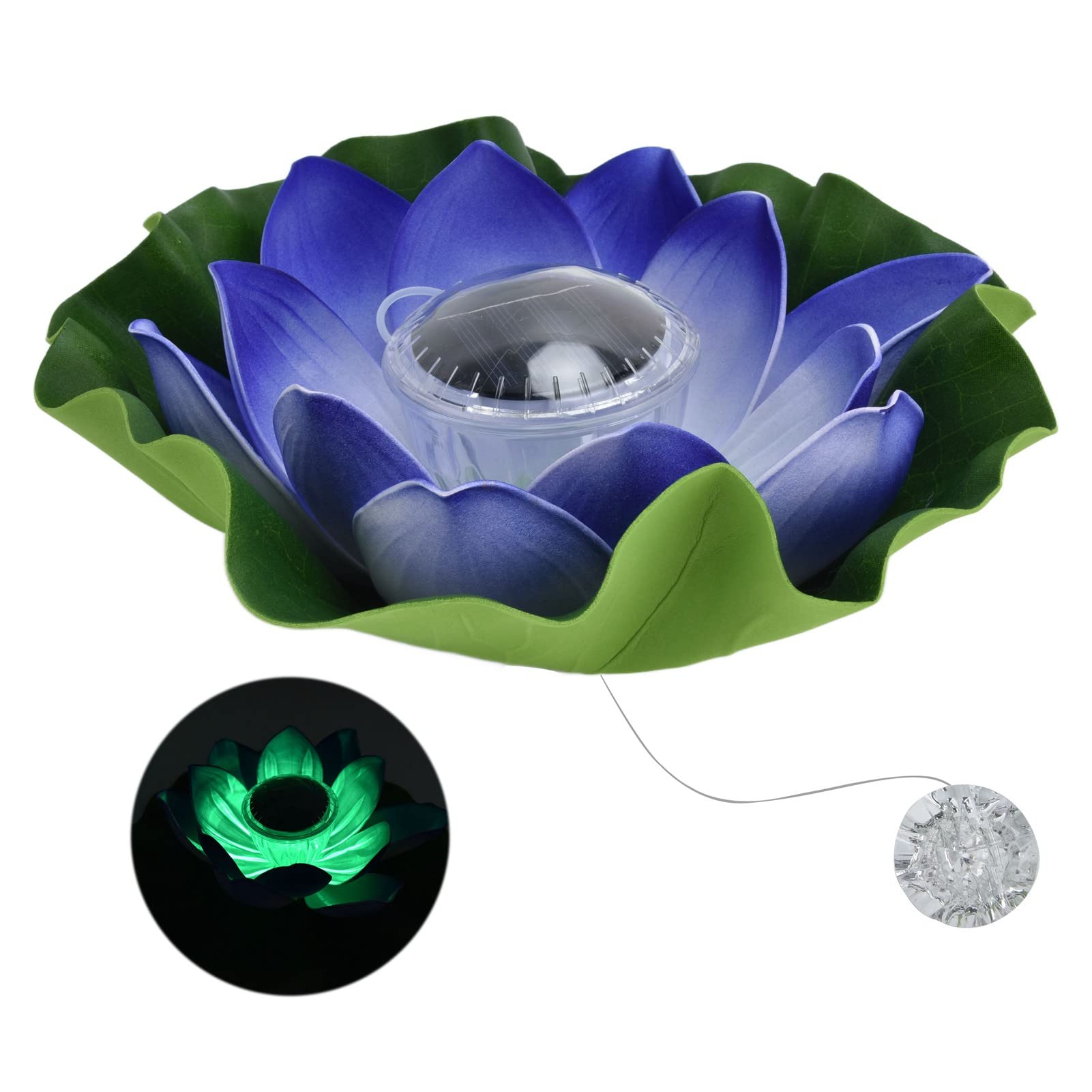 Luz solar de loto, luz de loto flotante alimentada por LED impermeable para decoración de jardín al aire libre