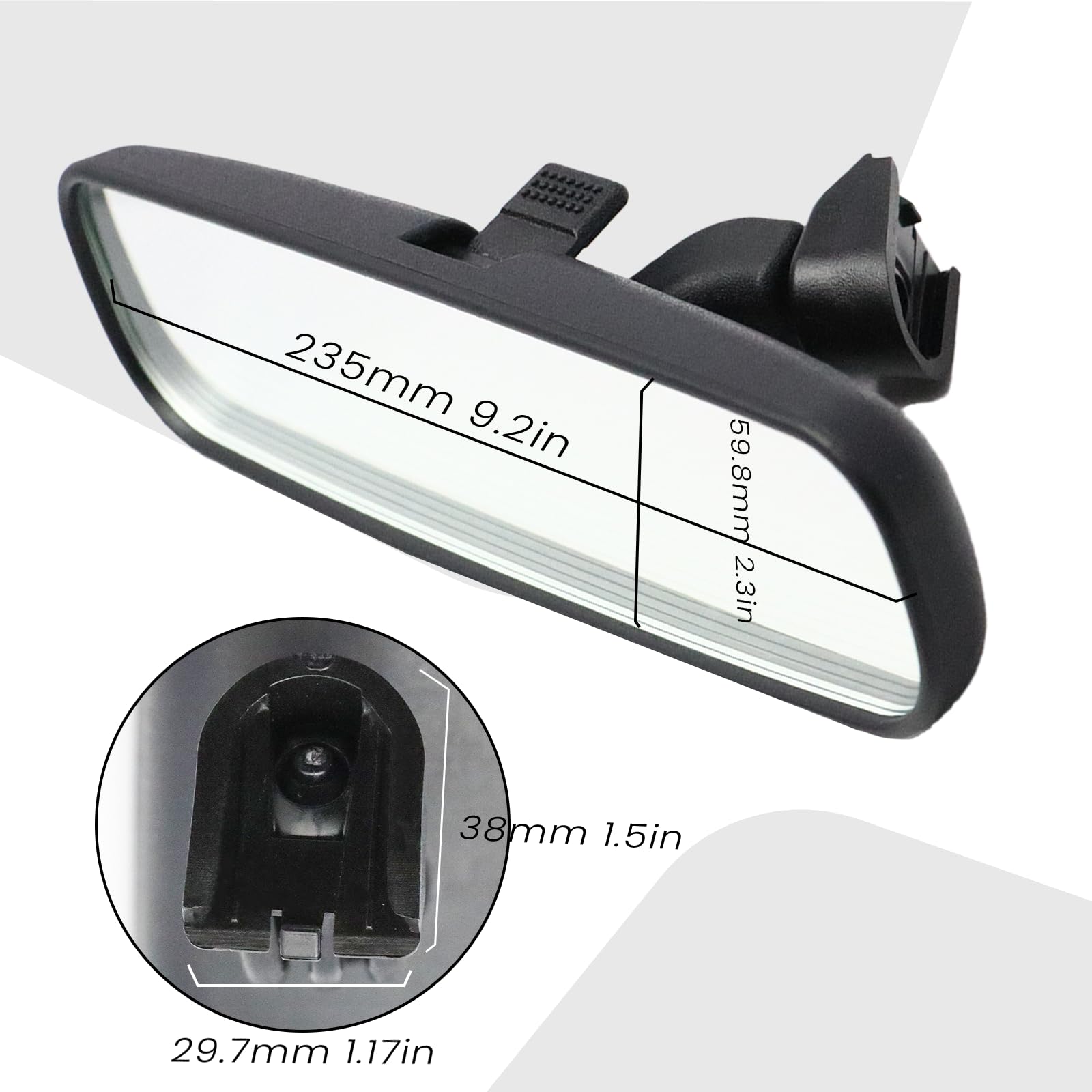 SouLron Rétroviseur Intérieur pour Ford Fiesta MK5 2003-2008 Focus MK 1 1998-2005 Mondeo MK3 2001-2007 4982463 1070225 4027219