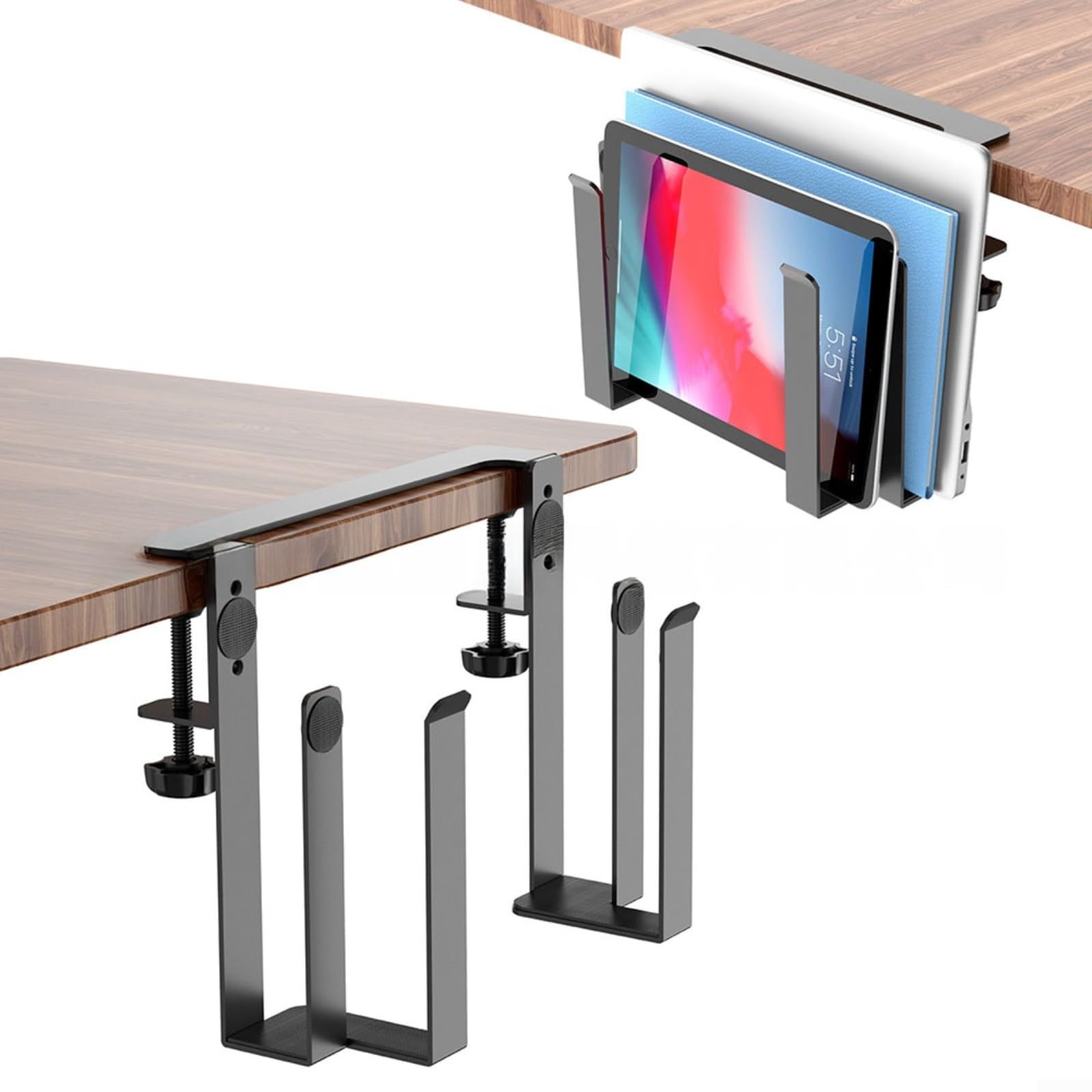 Support ordinateur portable aluminium pince de table et refroidissement pour bureau et étude