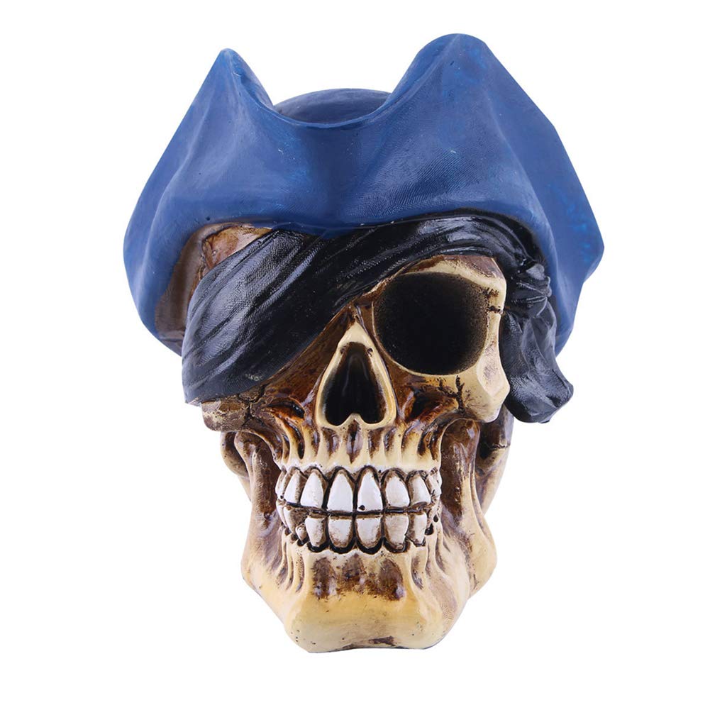 Czaszka Halloween, jednooka czaszka, czaszka statua - spersonalizowana dekoracja domu szkielet model głowy, przerażające Halloween ludzka czaszka rzeźba