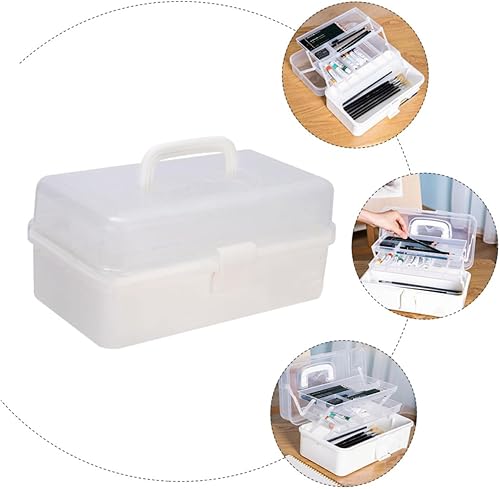 Miniatura 9 de Tofficu 3 Tier Storage Box Compartments Freinds Gift Plastic Painting Tool Case First Cosmetics Storage Craft Trays Jewelery Organzer Led Diodes