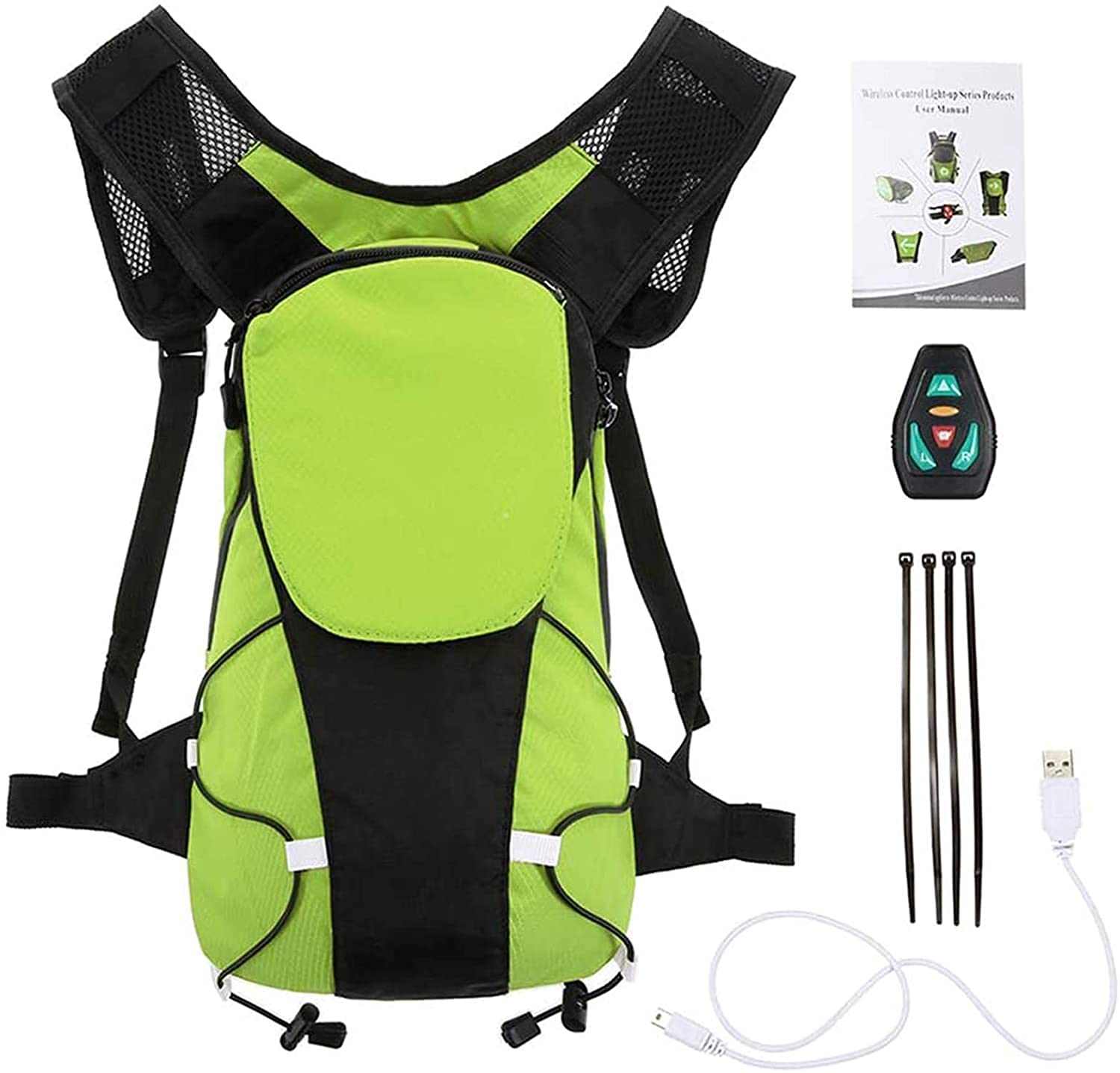 Sac à Dos 5L à 48 LEDs Clignotant réfléchissant avec Signalisation de Direction pour Vélo et Trottinette. Télécommande et USB Rechargeable. Vendeur français et stock en France