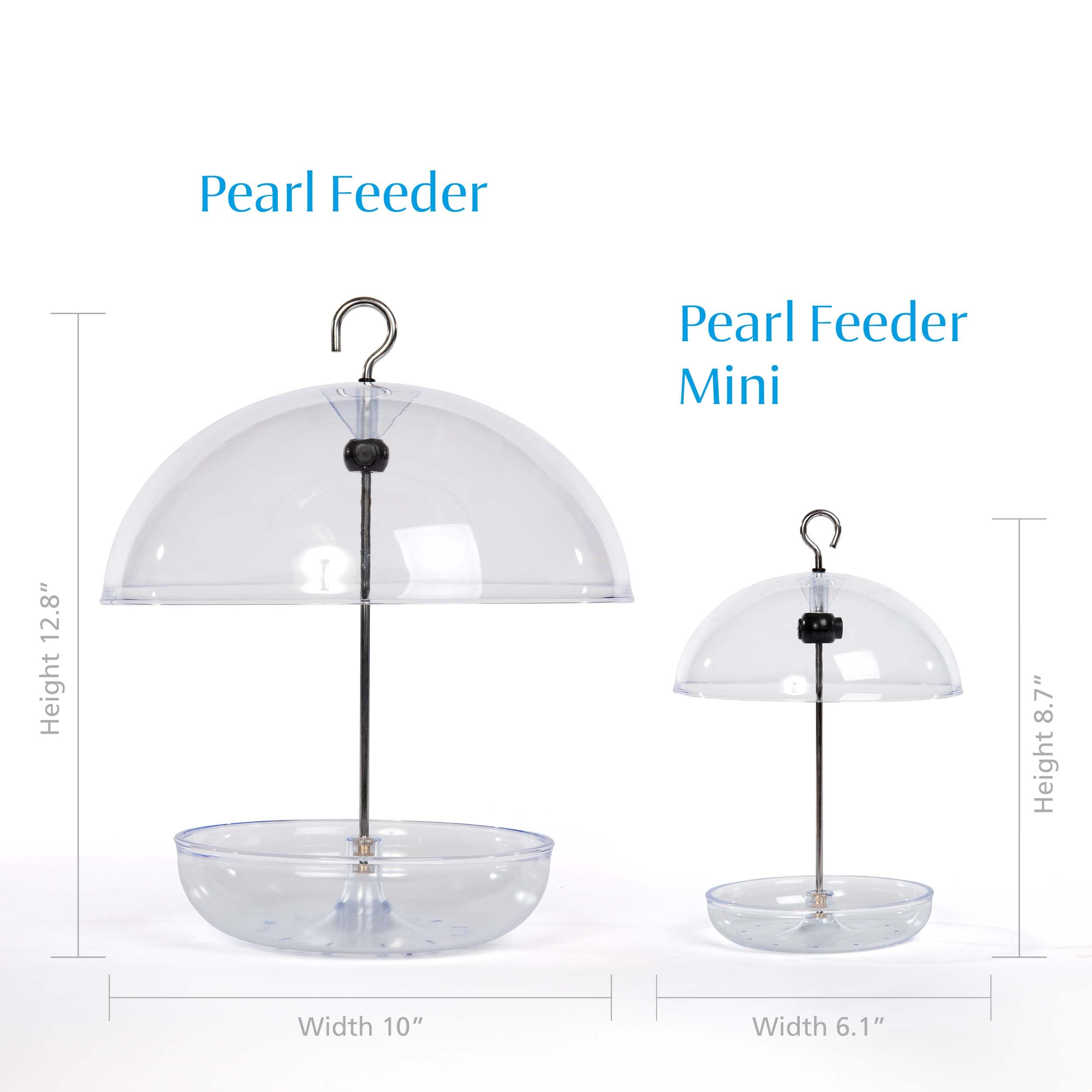 Bluebird Mealworm Feeder - Jacobi Jayne® Pearl Feeder Mini™ - Domed Small Bluebird Feeder - Live Mealworm Feeder Hanging for Outdoors and Backyards - Detailed View