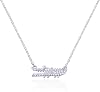 NAB S925 Sterling Silver Inlaid Zircon Full Diamond Creative Crocodile Shape Pendant Y-shaped Necklace, Length 7.2mm Width 20.7mm Chain Length 41CM5.5cm Extension Chain, The Best Gift