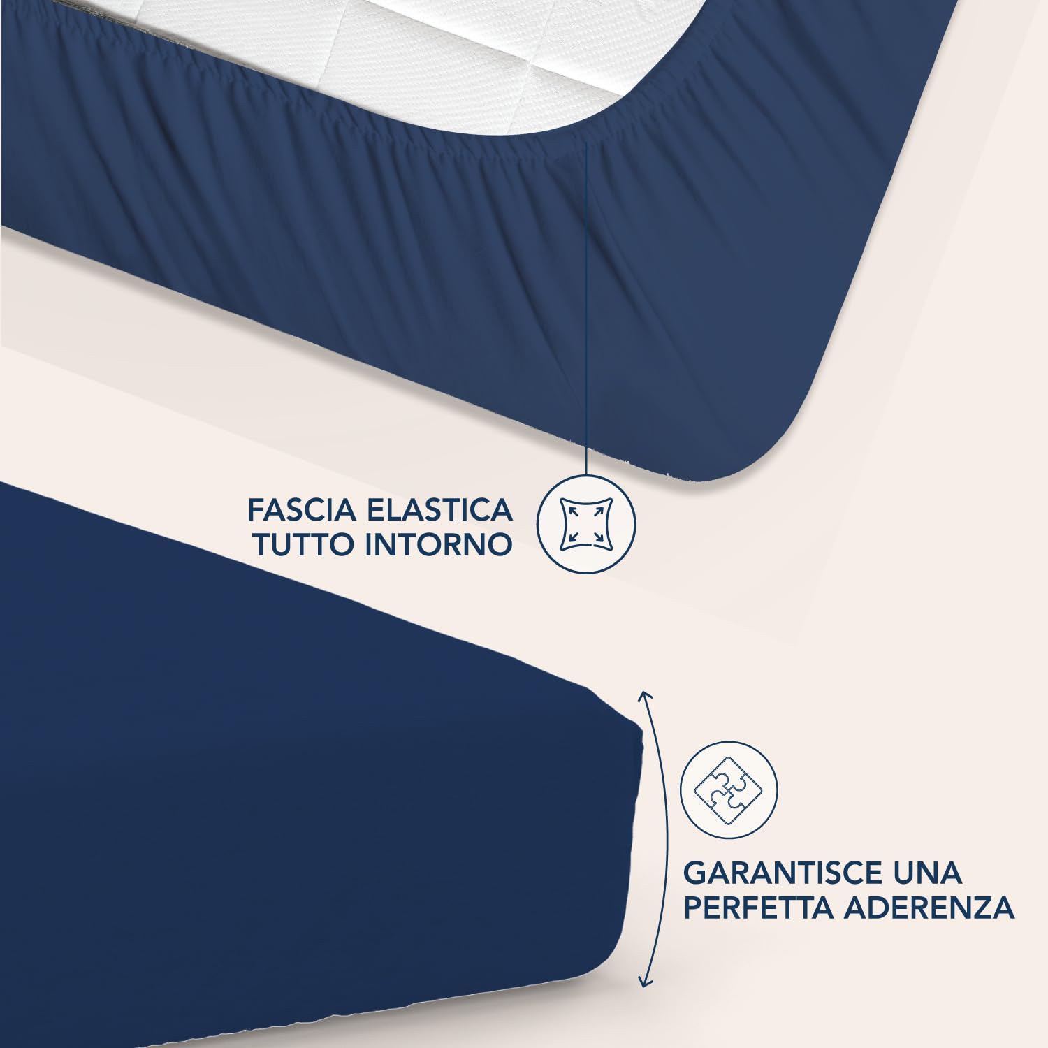 Dreamzie Lenzuolo con Angoli Matrimoniale 180x200 cm - Angoli da 35 cm per Materassi Spessi - 100% Microfibra - Blu Scuro, Certificato senza Prodotti Chimici (Oeko-TEX)