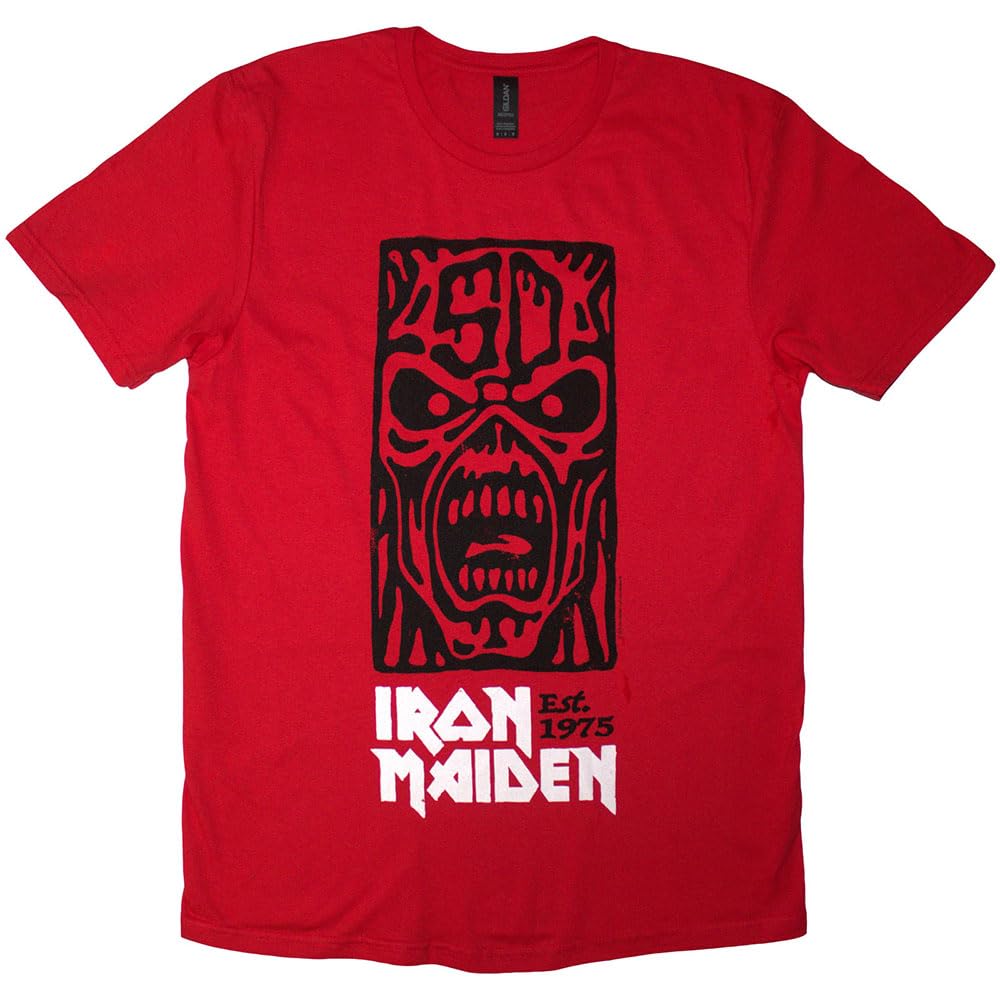 Rock Off officially licensed products Iron Maiden Est 1975 Stamp Logo Black T Shirt XL