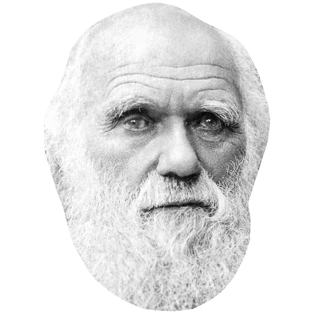Charles Darwin (Beard) Celebrity Mask, Flat Card Face, Fancy Dress Mask