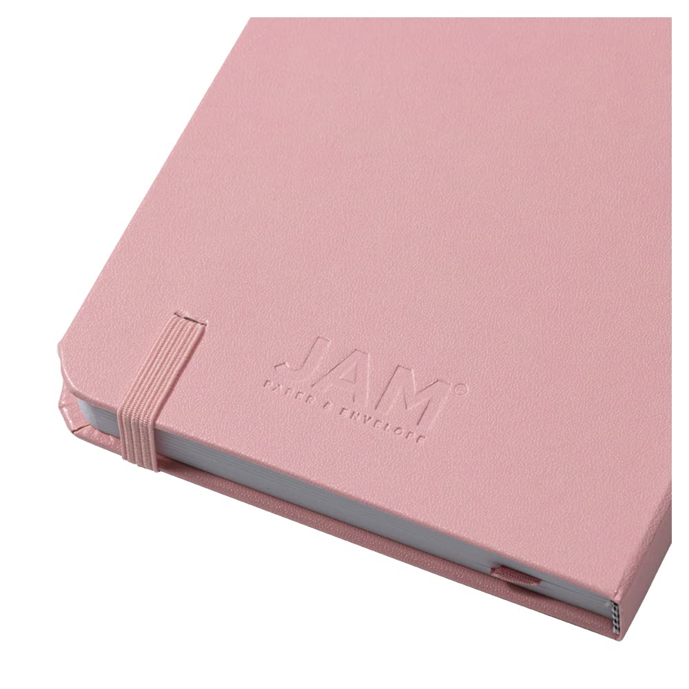 JAM PAPER Hardcover-Notizbuch mit elastischem Band, Reisetagebuch, 10 x 15 cm, Babyrosa, 70 linierte Blätter, einzeln verkauft