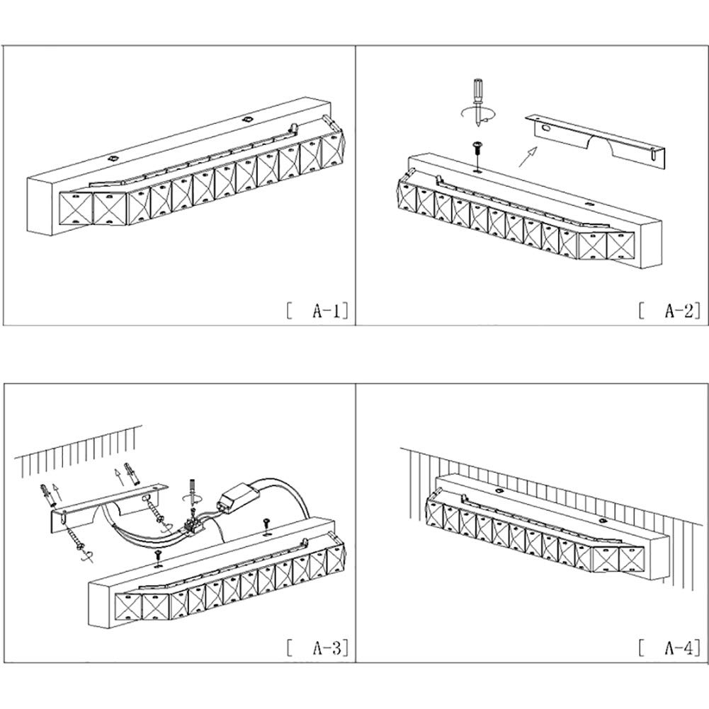 Kristall LED Badezimmer Spiegelleuchte, 10w Wasserdicht Ip44 Wandhalterung Spiegellampen Kühles Weiß 6500k Schminktisch Badlampe-transparent Weißes Licht-40cm