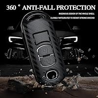 Vista 6 de Funda para llave Mazda CX3 CX5 CX7 Llavero Llavero Shell Holder Fibra Carbono ABS Accesorios 2/3 Botones