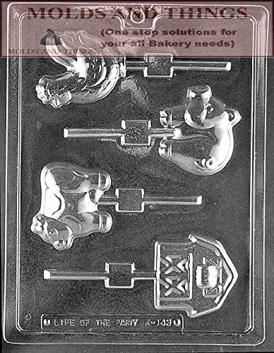 Farm Animal Rooster Cow Pig Barn Lollipop Chocolate Candy Soap Mold with Copywrited molding Instructions
