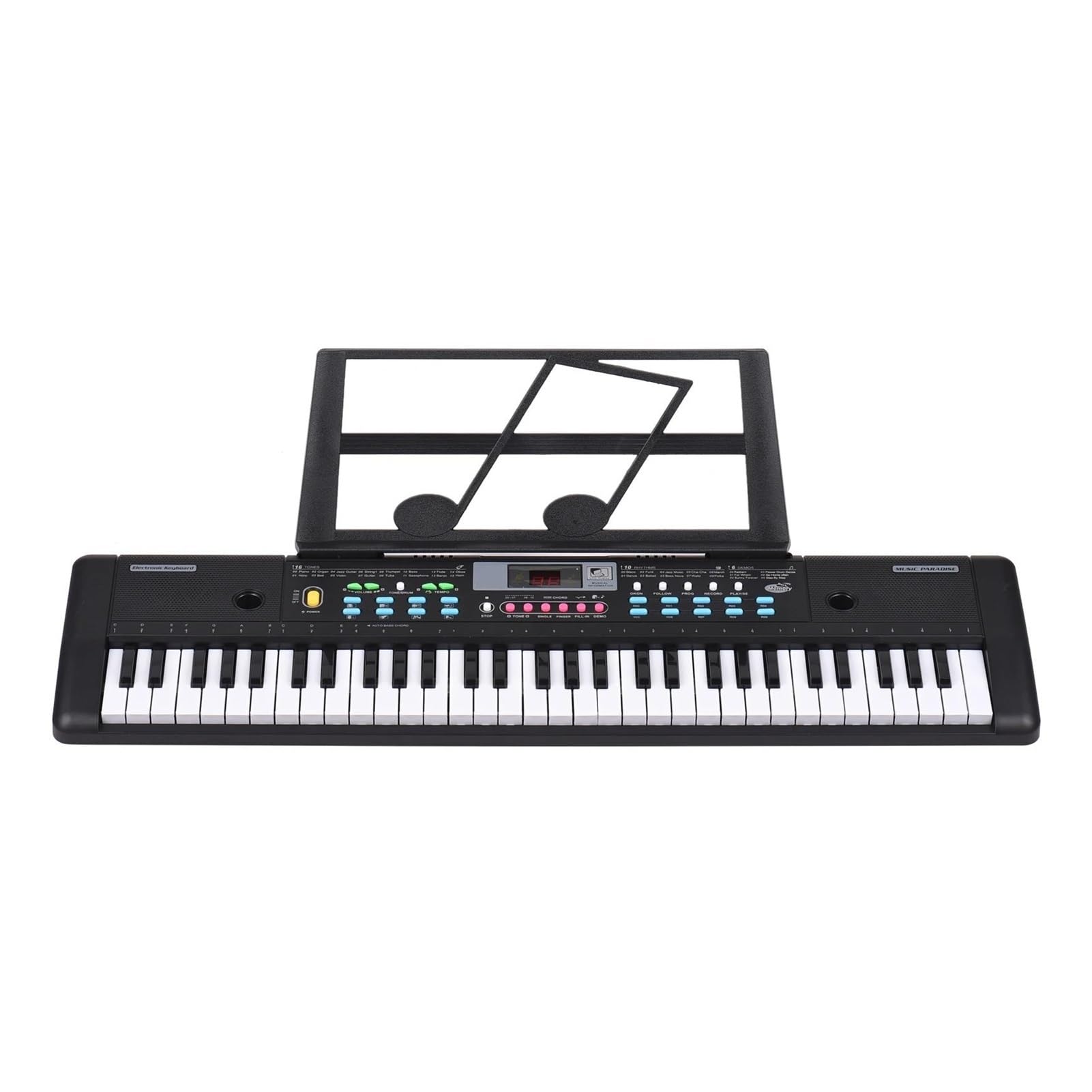 klawiatura elektryczna wielofunkcyjna 61 Klawiszy Pianino Elektryczne USB Z Mikrofonem Cyfrowy Wyświetlacz LED Wbudowane Podwójne Głośniki Stereo Instrument Klawiszowy