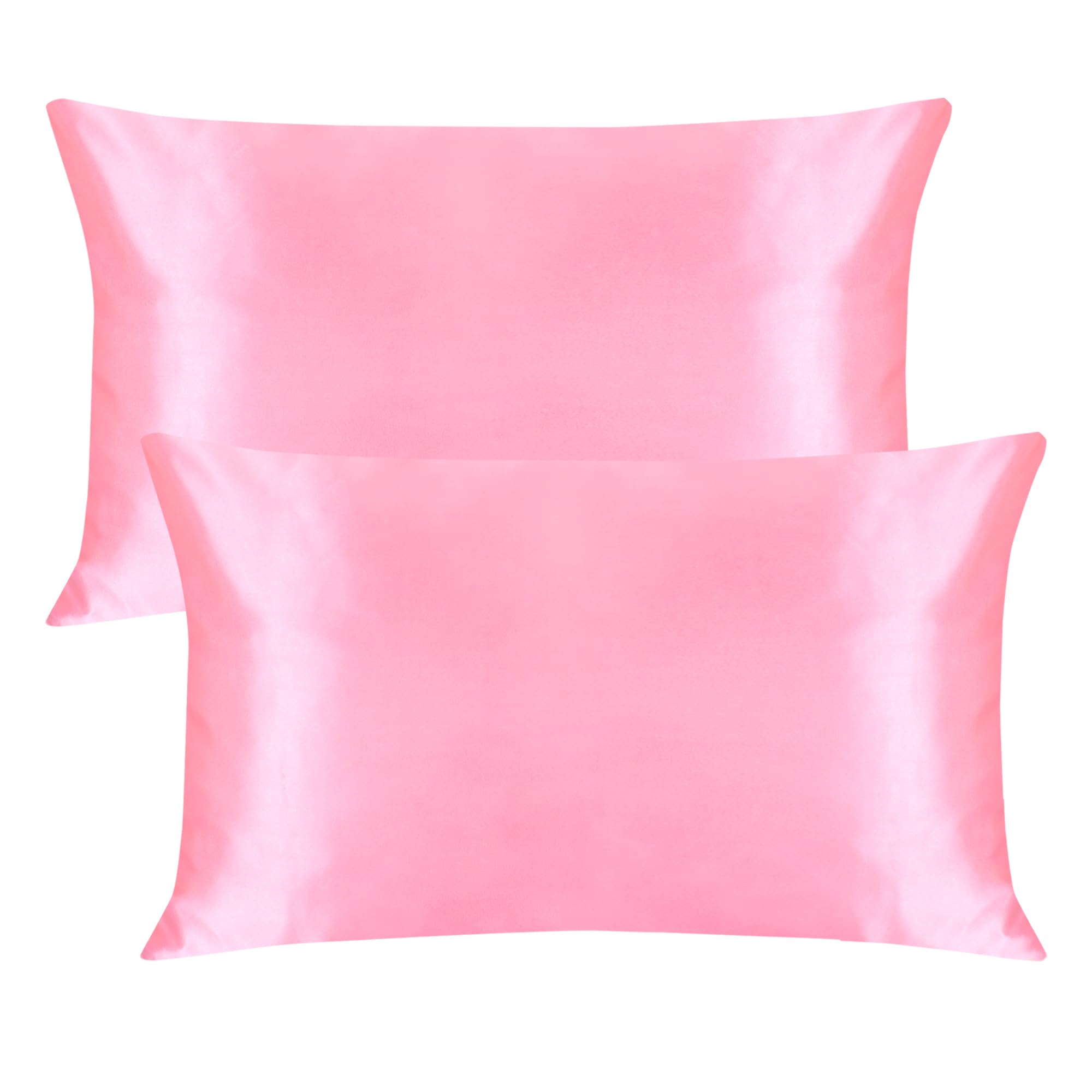 Satin Pillowcase for Hair and Skin 2 Pack, Softer than silk,Silky Pillow Cases Set