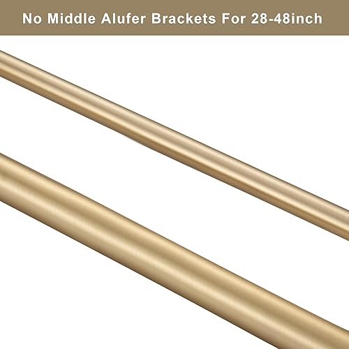 Miniatura 8 de Barra de cortina doble de 28 a 48 pulgadas, cortineros opacos para ventana, 1 pulgada, grande, resistente, ajustable, oscurecimiento de la