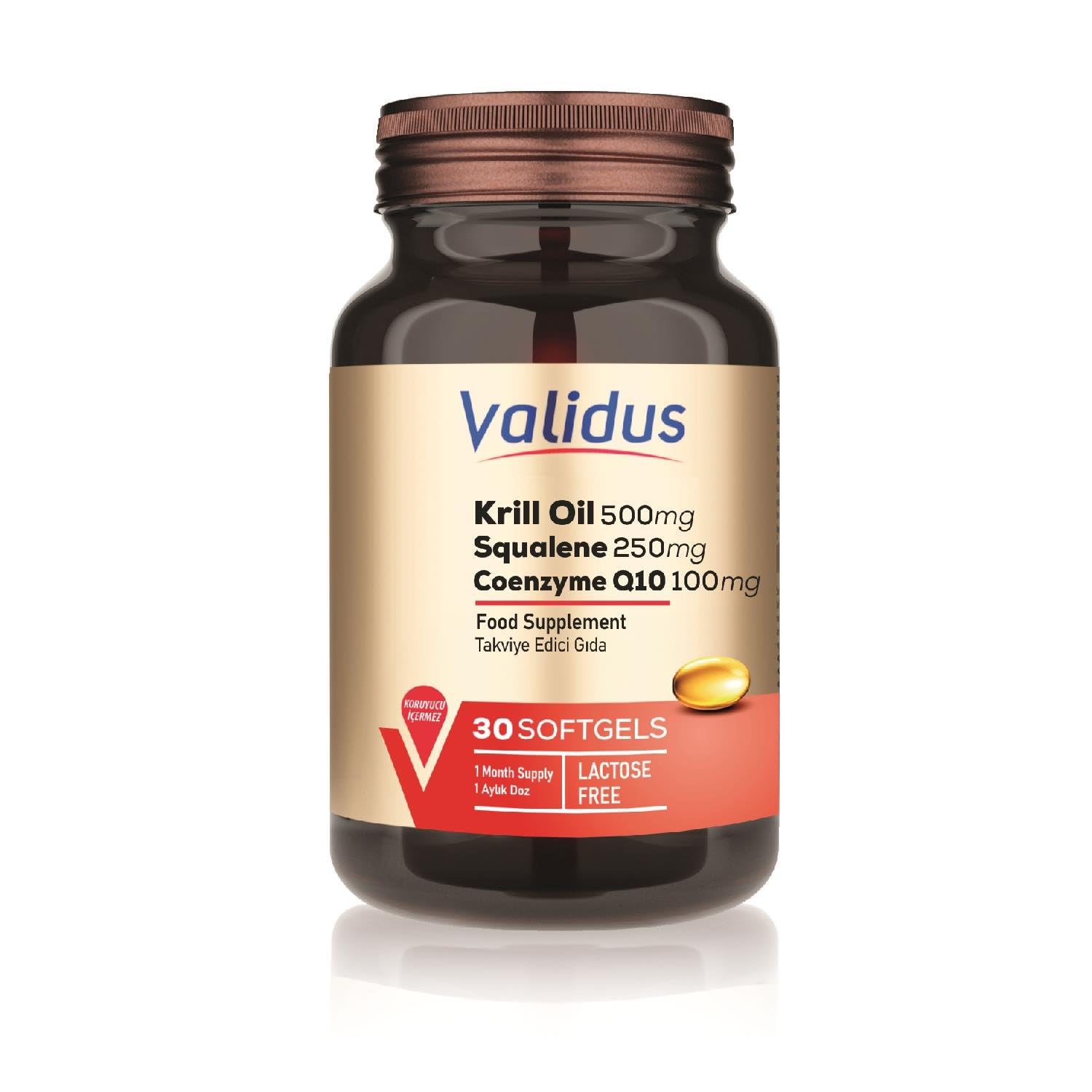 Validus Krill Oil 500 mg + Squalene 250 mg 30 Softgel