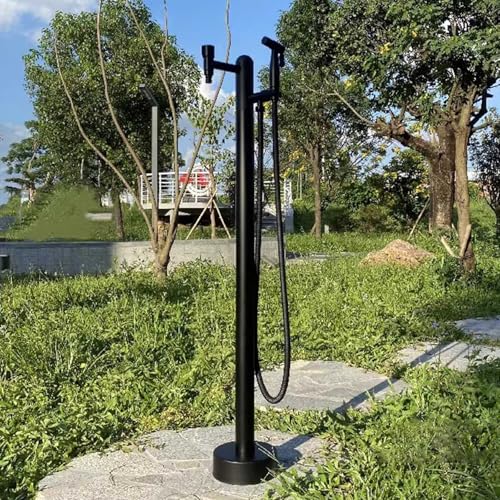 Floor Mounted Faucet Outdoor Water Pipe Vertical Fountain Irrigation Column,304 Stainless Steel Vertical Garden Fountain - Weatherproof Outdoor Faucet Column for Courtyard & Patio, Stylish B