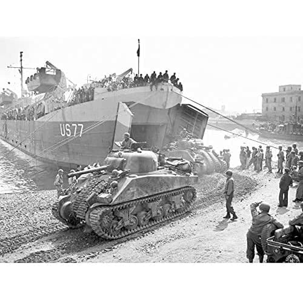 War WWII USA Armoured Tank Regiment Anzio 1944 Photo Unframed Wall Art Print Poster Home Decor Premium