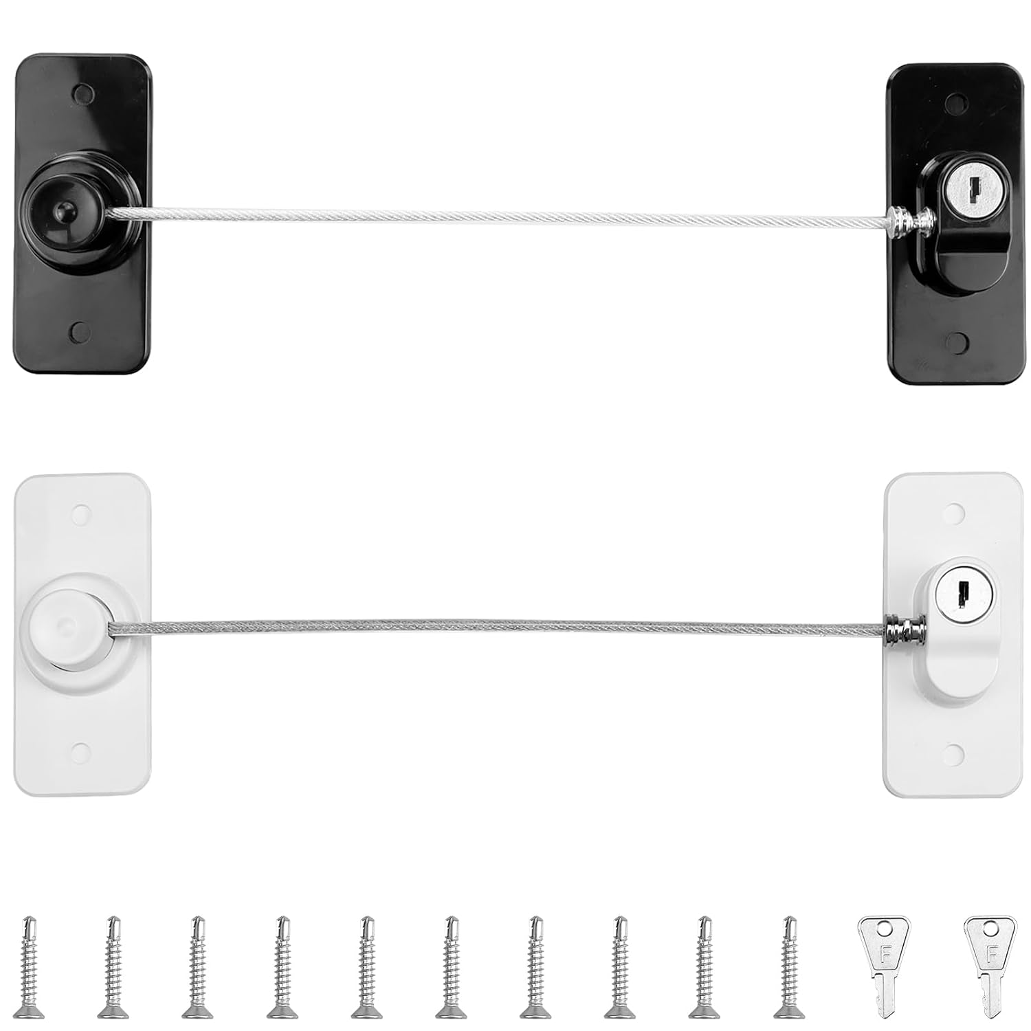 2Pcs Baby Window Lock, Refrigerator Lock, Closet, Door, Window, Adhesive Lock with Key, Child Safety Lock with Strong Adhesive