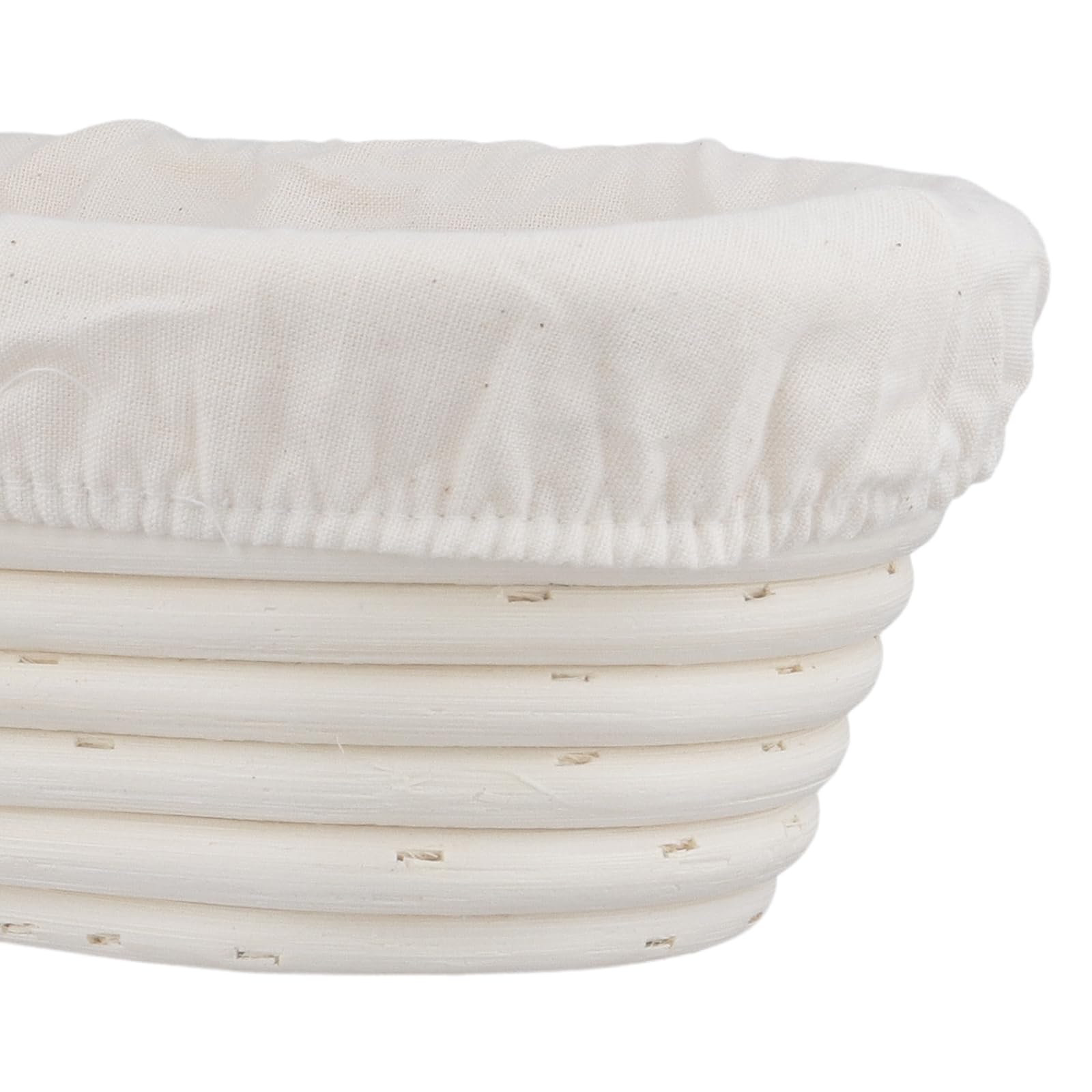 Lot de 2 paniers de fermentation ovales de 25 x 15 x 8 cm avec insert en lin - Corbeille à pain ovale en rotin naturel pour pain fait maison