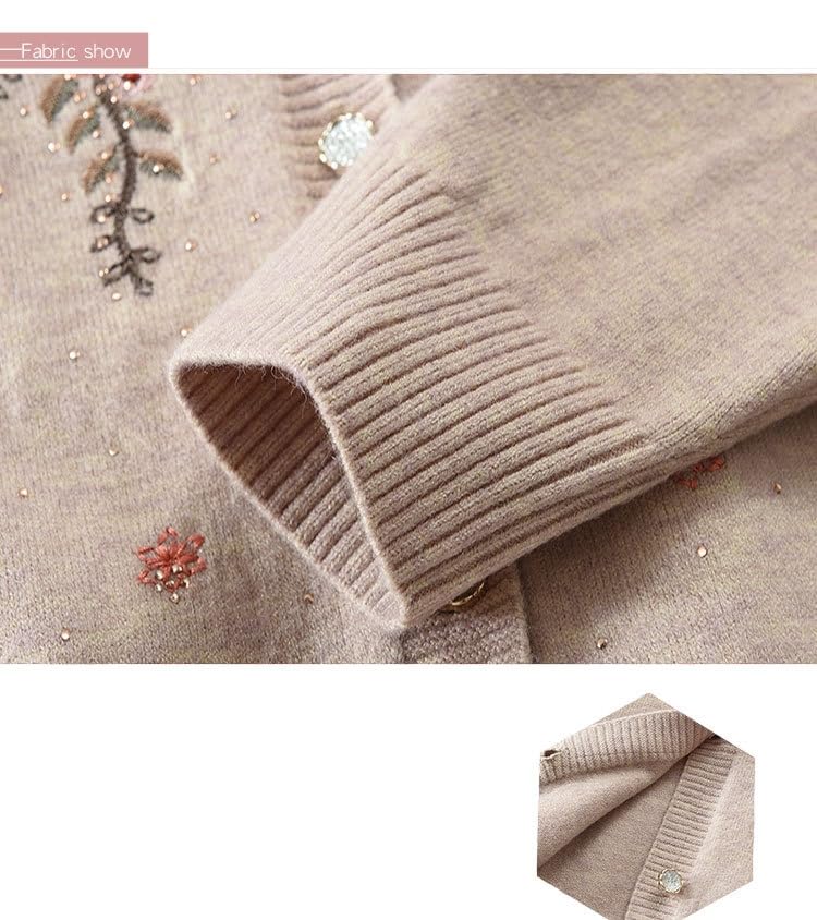 Cardigan Mujer,Suéter Cárdigan para Madre Ligero De Cuello Redondo para Señora Mayor De Punto Informal Suave De Manga Larga con Botones Fino De Punto Chaqueta Regalos para Abuela