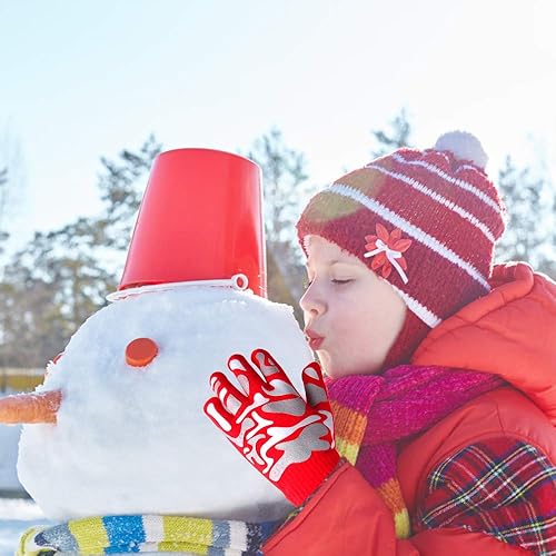 Miniatura 5 de Hicdaw 6 pares de guantes de invierno para niños, guantes de punto elásticos y cálidos para niños o niñas