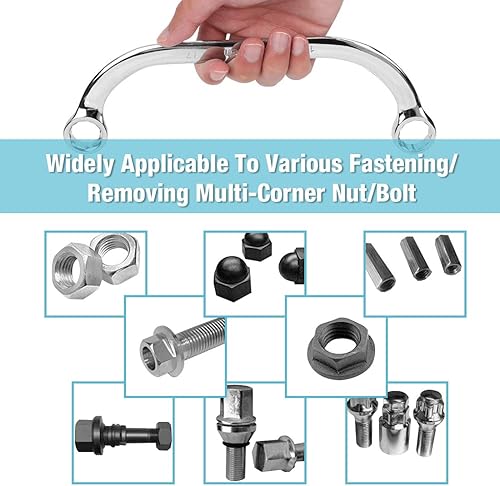 Miniatura 7 de DURATECH Juego de llaves de caja estilo S de 5 piezas y 5 llaves de media luna, métricas, 12 puntos, CR-V, con organizador de herramientas de espuma