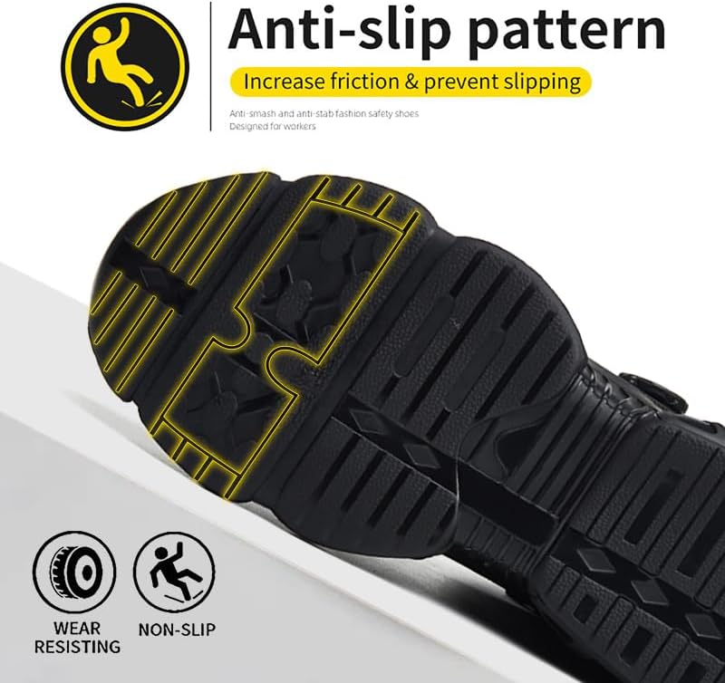 Steel Toe Work Sneakers for Men Women Lightweight Comfortable Industrial & Construction Work Safety Shoes - Image 5