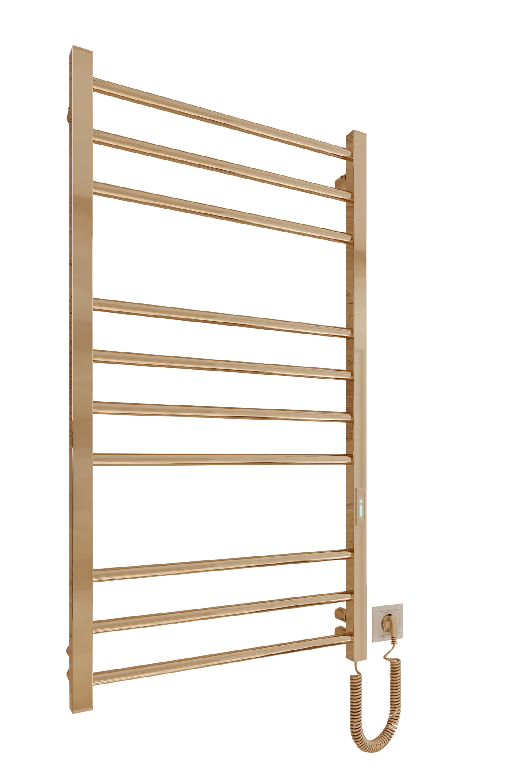 Elna Gold Scaldasalviette 147W - Elettrico 1005x530mm - Per hotel, appartamenti in affitto e studi - Montaggio a parete - Acciaio inossidabile con timer e termostato - IP44 - Radiatore di design