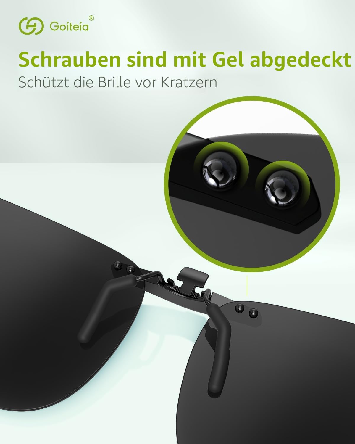 Goiteia Polarisierte Sonnenbrille Clip für Brillenträger - Sonnenbrille Zum Aufstecken Polarisiert, Sonnenbrillen Aufsatz Brille Damen Herren