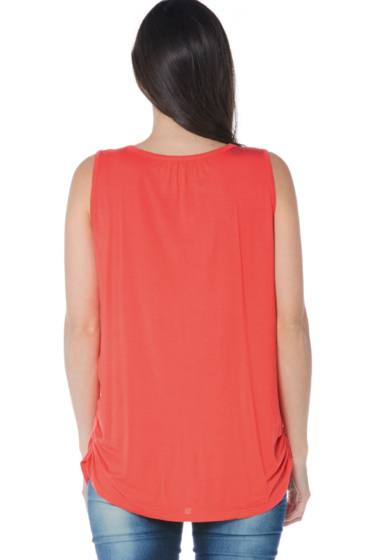 Smallshow Camiseta de Lactancia de Maternidad Ropa Enfermería de Lactancia sin Mangas para Mujer de Verano Orange M