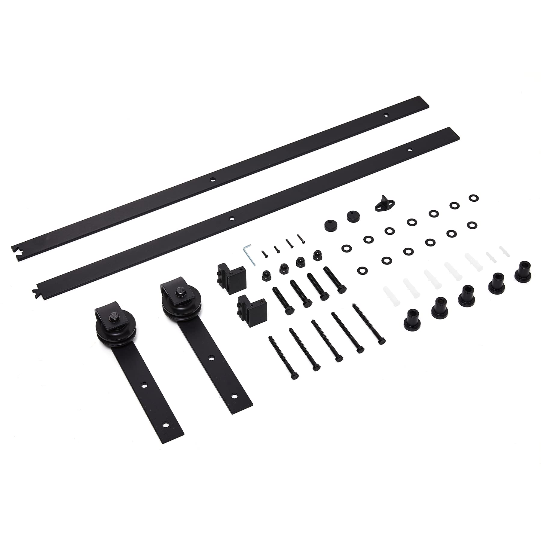 CO-Z 6FT/183CM Kit per Porta Scorrevole Binario Hardware per Sistema Ante Scorrevoli Set Guide di Scorrimento per Porta in Legno Kit di Ferramenta per la Porta (6FT 183cm)