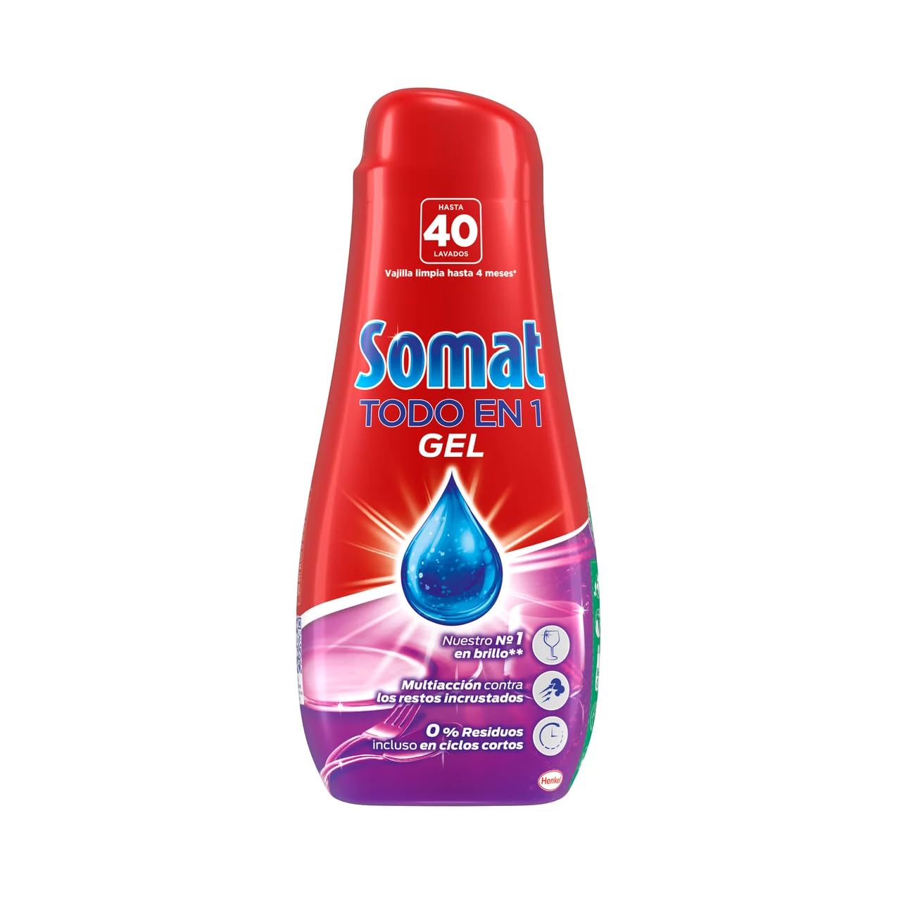 Detersivo per piatti liquido 40 applicazioni 640 ml. Confezione da 4