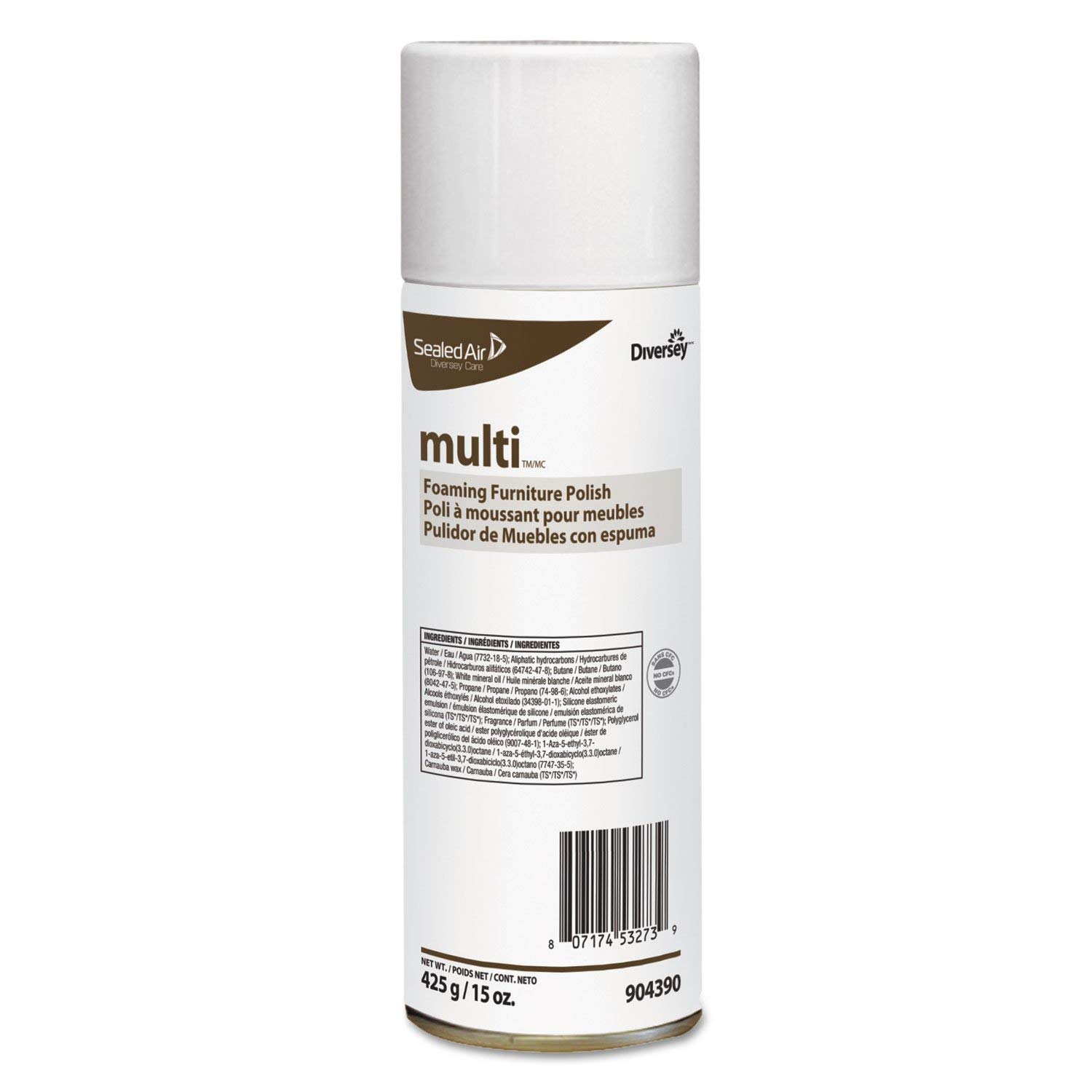Diversey 904390 MULTI Foaming Furniture Polish Lemon Scent 15 oz Aerosol 12/Carton