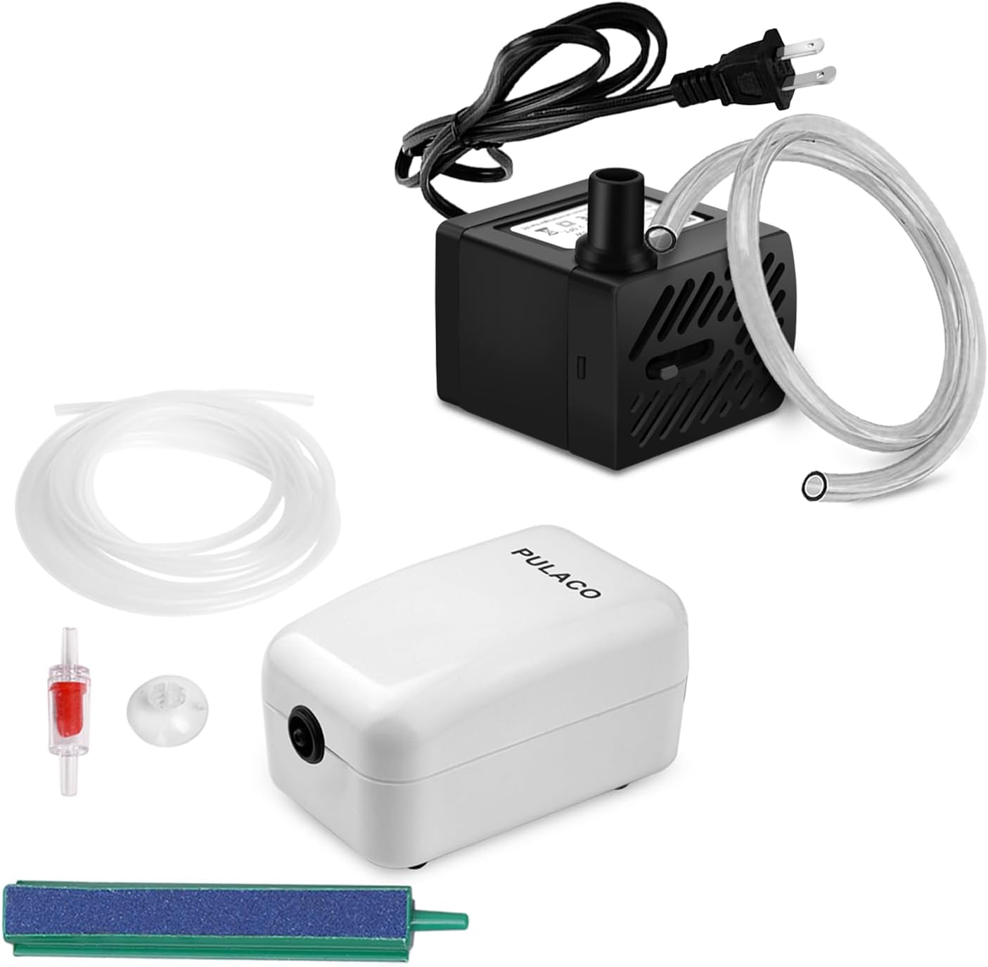 PULACO Aquarium Air Pump and Small Aquarium Water Pump
