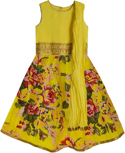 A.T.U.N. (ALL THINGS UBER NICE) Girl's Polyester Readymade Printed Lehenga Choli Set | Ethnic Wear Clothing Set for Festiv...