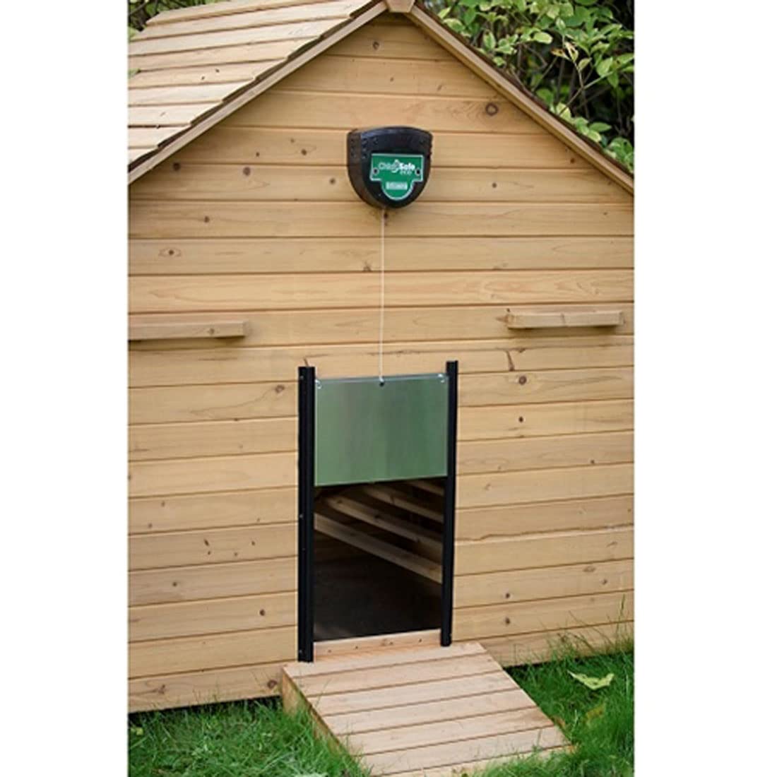 Puerta automática gallinero BRINSEA Chicksafe Eco + Puerta de Aluminio. Gallinas Felices y a Salvo de Depredadores
