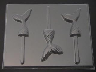 Mermaid Tail Chocolate Candy Lollipop Mold, Clear