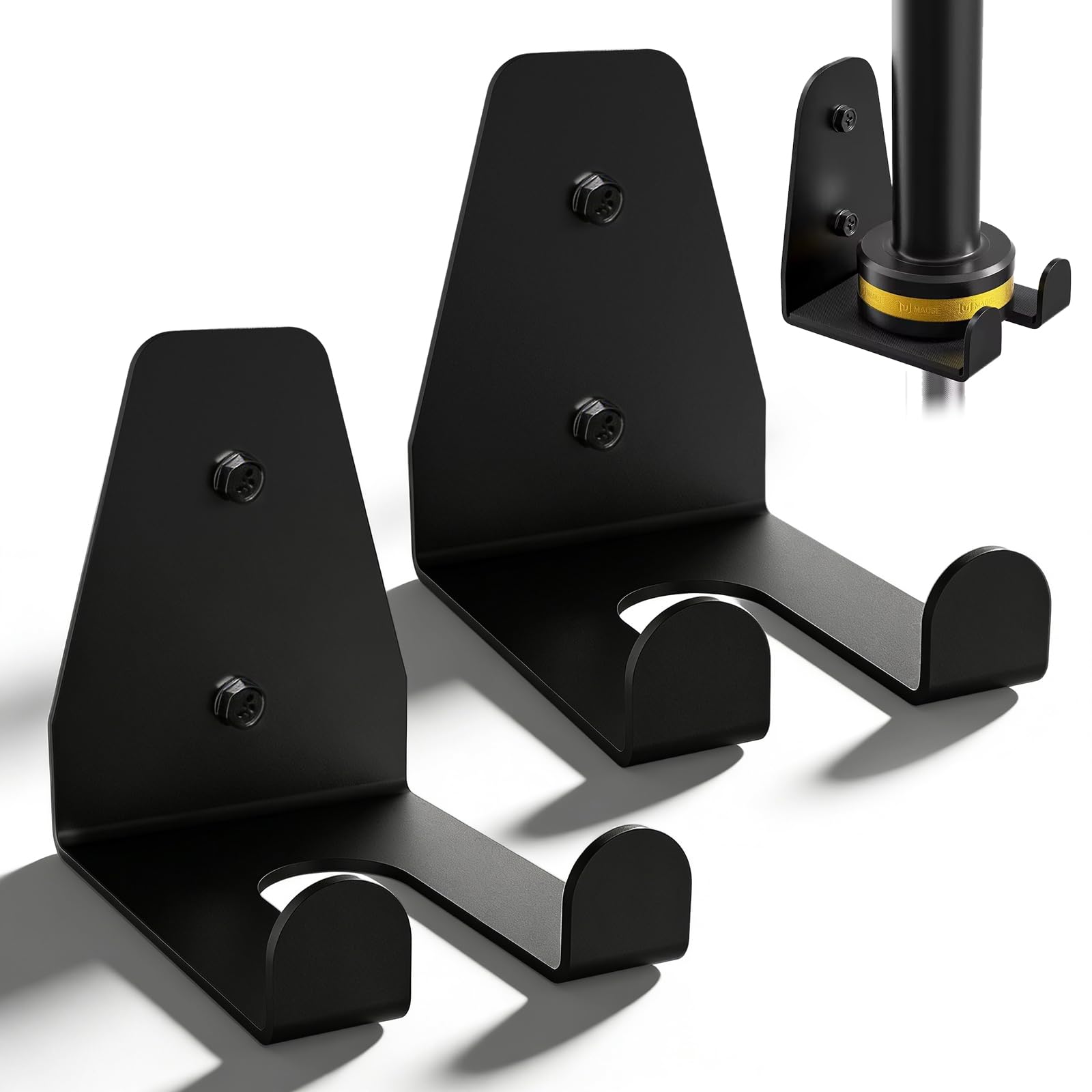 2PCS Olympic Barbell Holder, Wall Mounted Dumbbell Rack Storage Vertical Hanging Barbell Racks for Squat Rack, Home Gym and Garage with Screws